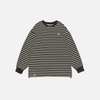 Bar-Print Relaxed-Cut Couple Long Sleeve T-Shirt