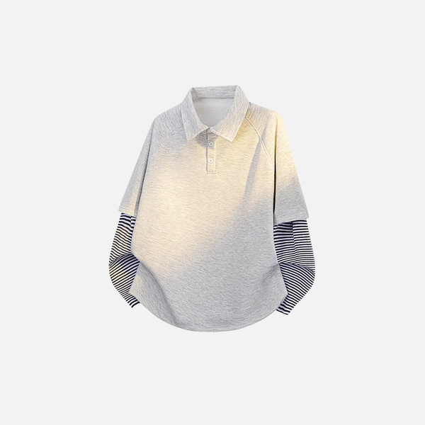 Warm Season Layered Polo Sweatshirt
