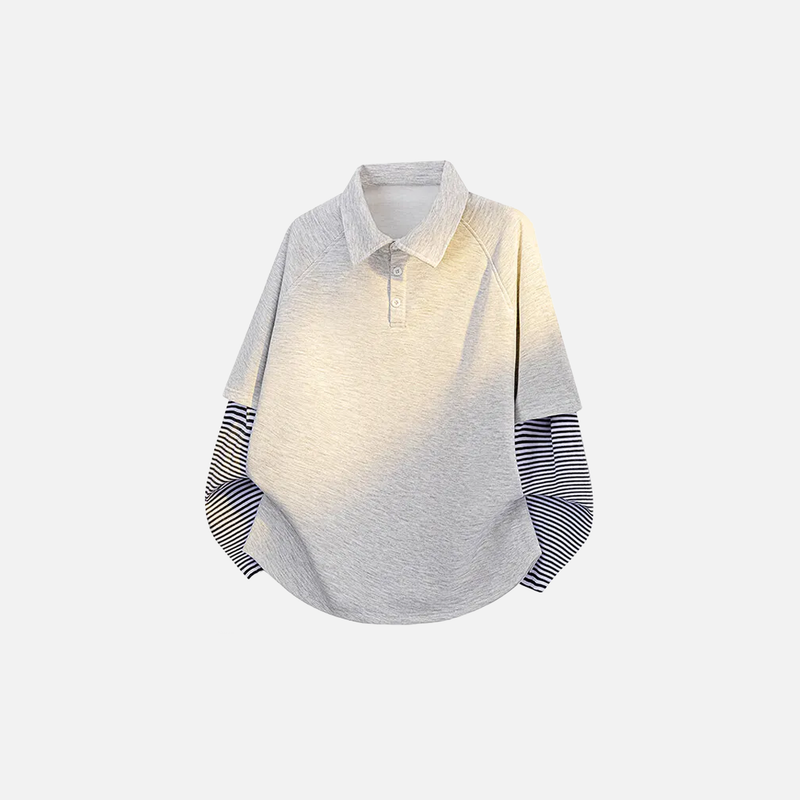 Warm Season Layered Polo Sweatshirt