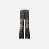 Men Scratch Faded Torn Classic Leg Denim