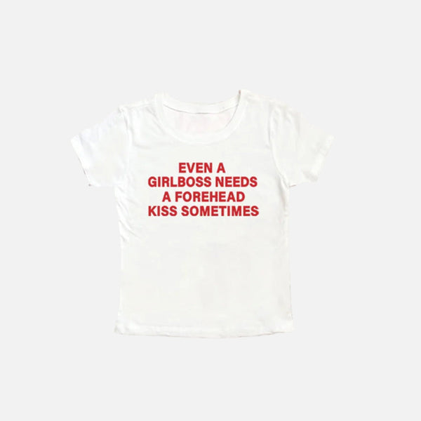 Kiss Forehead boss Girl T-Shirt alternatif görünüm