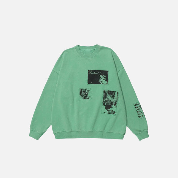 City Block Patchwork Sweatshirt alternatif görünüm