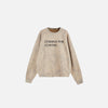 Front view of the khaki Limitless Reverie Sweatshirt in a gray background