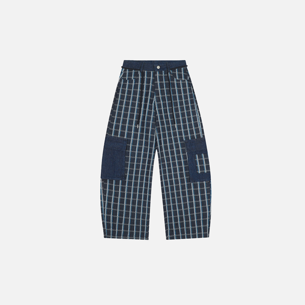 2000s Classic Warm Plaid Wide Leg Street Pants