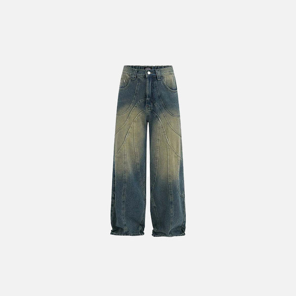 Curved Seam Bell-Leg Denim alternatif görünüm
