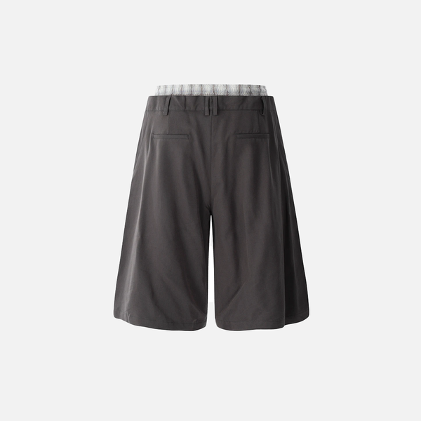 Layered Illusion Plaid Shorts alternatif görünüm