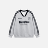 Sharp-Cut Letter Print V-Neck Long Sleeve T-Shirt