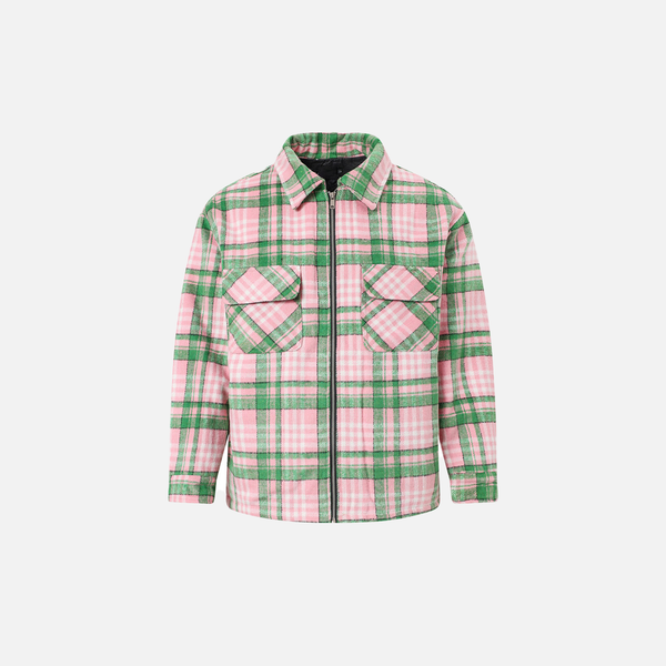Ventilated Plaid Zip-Through Street Shirt