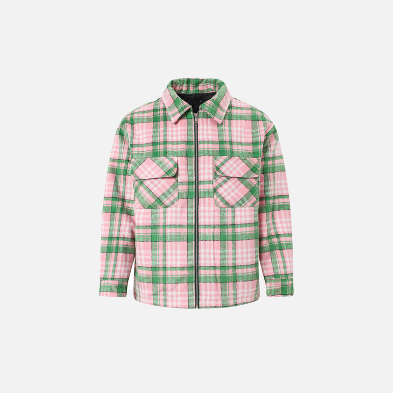 Ventilated Plaid Zip-Through Street Shirt