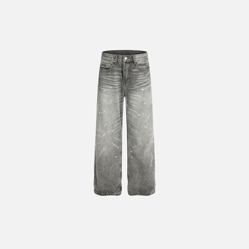 Rebel Metro Faded Paint Splatter Spray Denim
