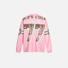 Pink Mesh Jersey Collage-Cut Long Sleeve Sport T-Shirt