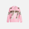 Pink Mesh Jersey Collage-Cut Long Sleeve Sport T-Shirt