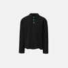 Chic Gem Buttoned Long Sleeve Collar-Knit T-Shirt