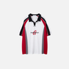 Old School Mosaic Print Mesh Jersey Sport-Collar Sport T-Shirt