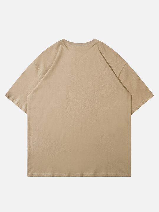 Letter Print Relaxed T-Shirt alternatif görünüm