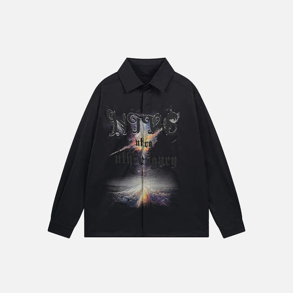 Crater Print Statement Woven Shirt alternatif görünüm