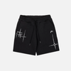 Lyrical Graphic Print Oversized Denim Shorts