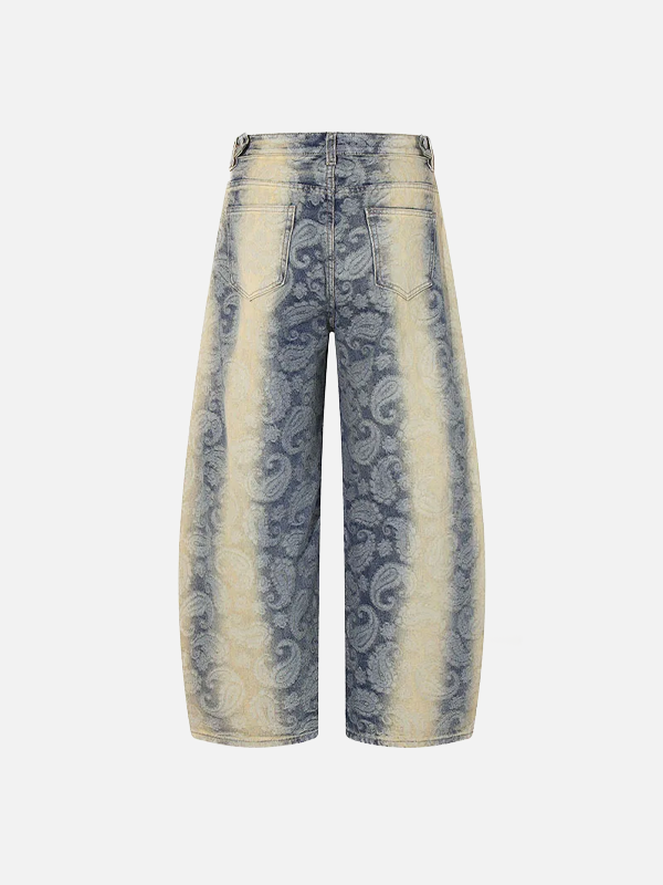 Bold Paisley Pattern Easy Cut Denim alternatif görünüm