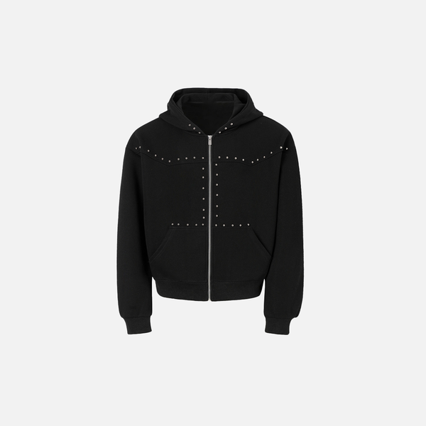 Studded Heavy Zip Hoodie
