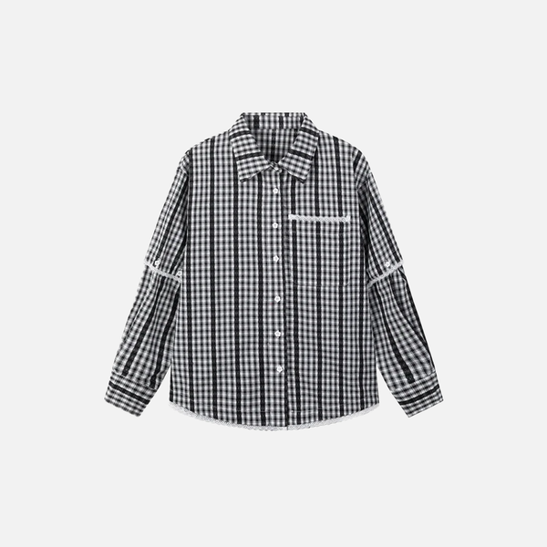 Chic Plaid Long Sleeve Polished Top