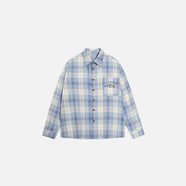 Multi-Tone Plaid Button Shirt alternatif görünüm