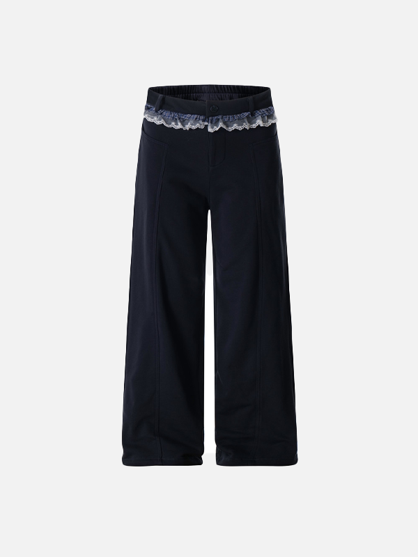 Lace Blend Casual Trousers