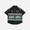 Moto Script Embroidery Woven Top