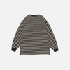 Bar-Print Relaxed-Cut Couple Long Sleeve T-Shirt