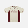 Plush Turn-Of-Era Artwork Fragment V-Neck Boxy-Fit T-Shirt