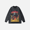 Urban-Edge Illustrated Print Oversize Long Sleeve T-Shirt