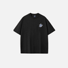 Heat-Wave Phoenix Embroidery Off-Duty O-Neck Cotton T-Shirt