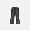 Front view of the black Wave Stitch Denim Jeans in a gray background
