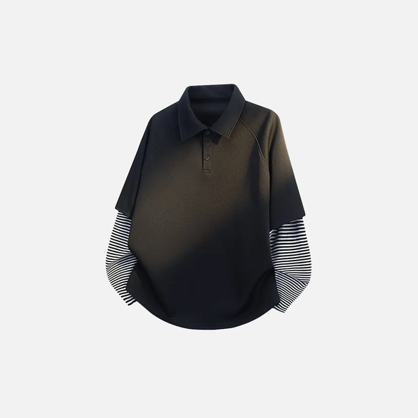 Warm Season Layered Polo Sweatshirt alternatif görünüm