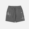 Lyrical Graphic Print Oversized Denim Shorts