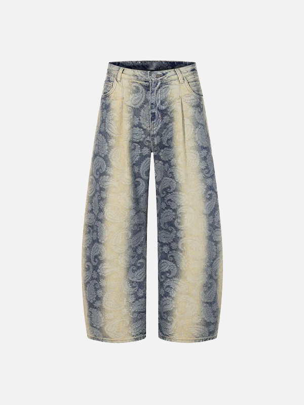 Bold Paisley Pattern Easy Cut Denim