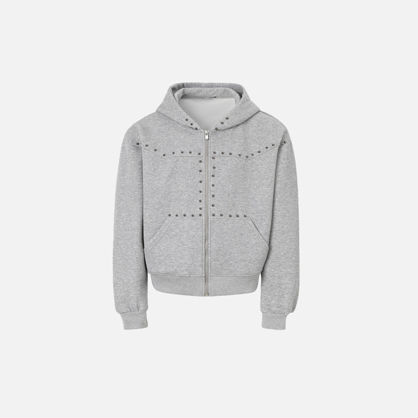 Studded Heavy Zip Hoodie alternatif görünüm