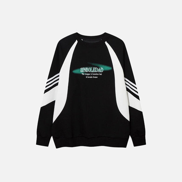 Monochrome Block Stitch Sweatshirt alternatif görünüm