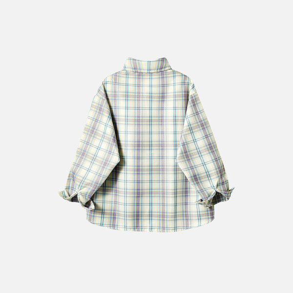 Botanical Embroidered Plaid Autumn Shirt alternatif görünüm