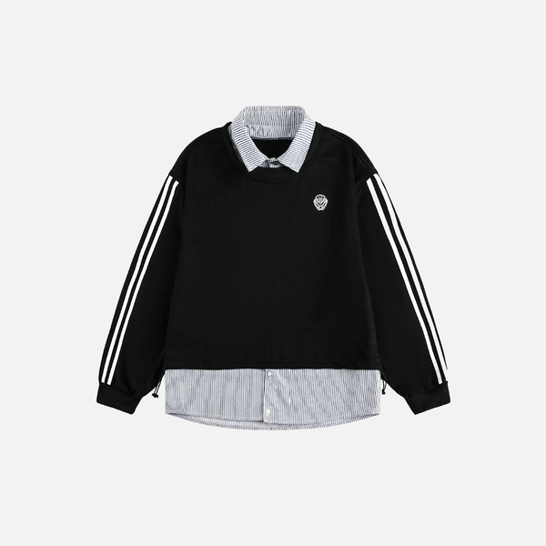 Varsity Layered Boxy Sweatshirt alternatif görünüm