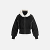 Beaded Hood Plush Cropped Sweatshirt