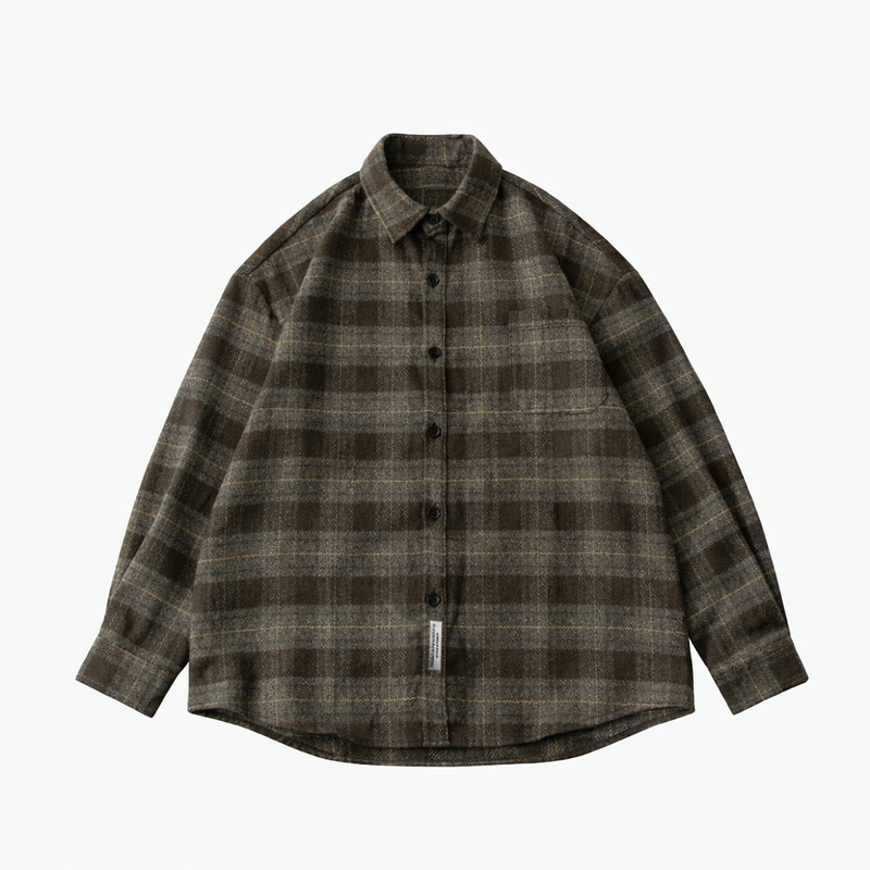 Premium Vintage Plaid Coat-Style Top