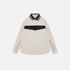Letter Stitch Contrast Block Long Shirt
