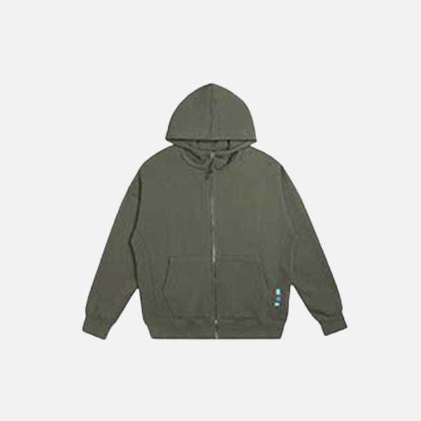 Blank Zip-Up Sweatshirt alternatif görünüm