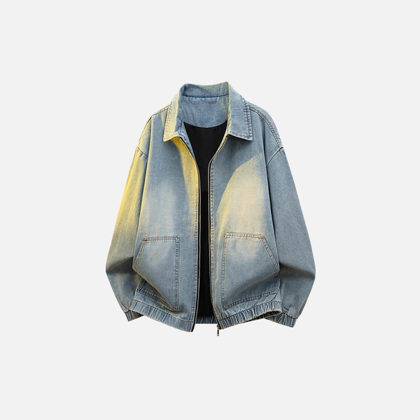 2000s Relaxed Classic Washed Casual Denim Jacket alternatif görünüm