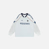 Front view of the white Star Sport Long Sleeve T-shirt in a gray background