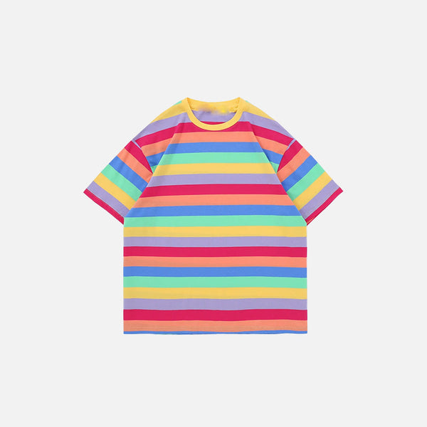 Stripes Rainbow Pastel T-Shirt alternatif görünüm