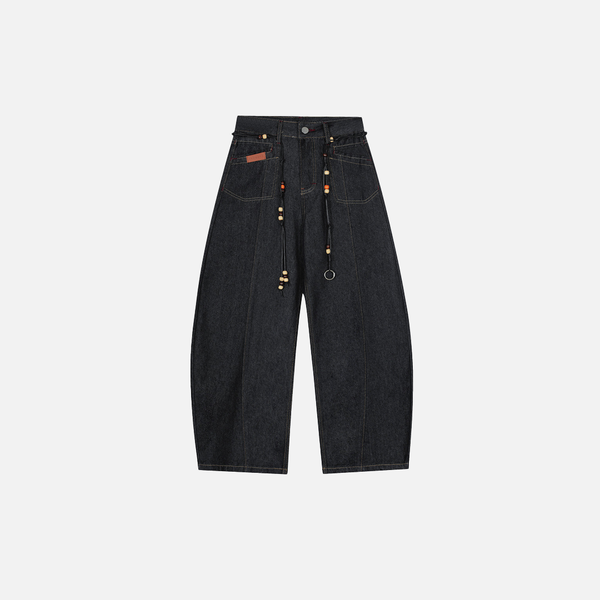 Western Style High Street Curved Blade Denim