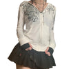 Crystal Zip White Long Sleeve
