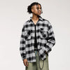 Wool Plaid Front-Pocket Jacket Shirt