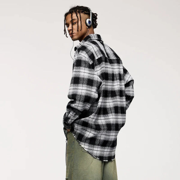 Wool Plaid Front-Pocket Jacket Shirt alternatif görünüm
